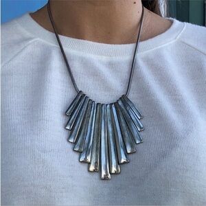 Silver Burnished Metal Necklace